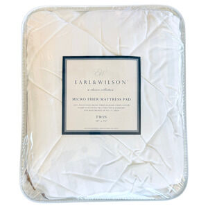 TWIN Mattress Pad Micro Fiber 39 x 75 Fitted Protector Quilted Cover White NWT